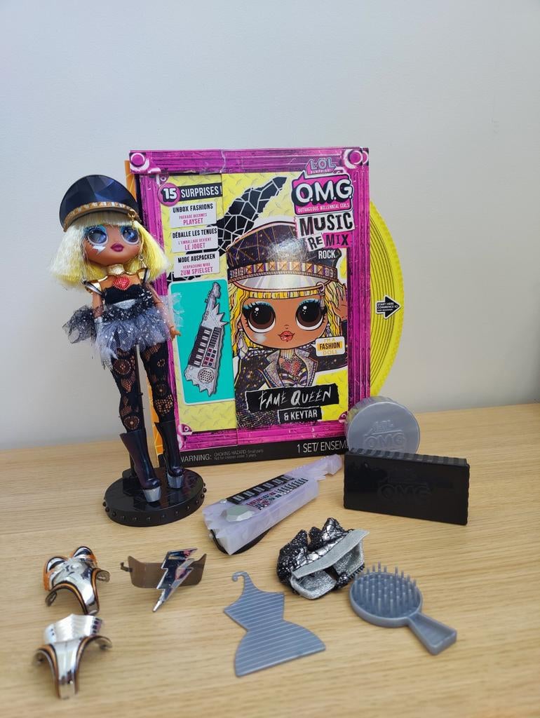 LOL OMG Music Remix Rock Fame Queen pop met accessoires, Ophalen of Verzenden, Zo goed als nieuw, Overige typen