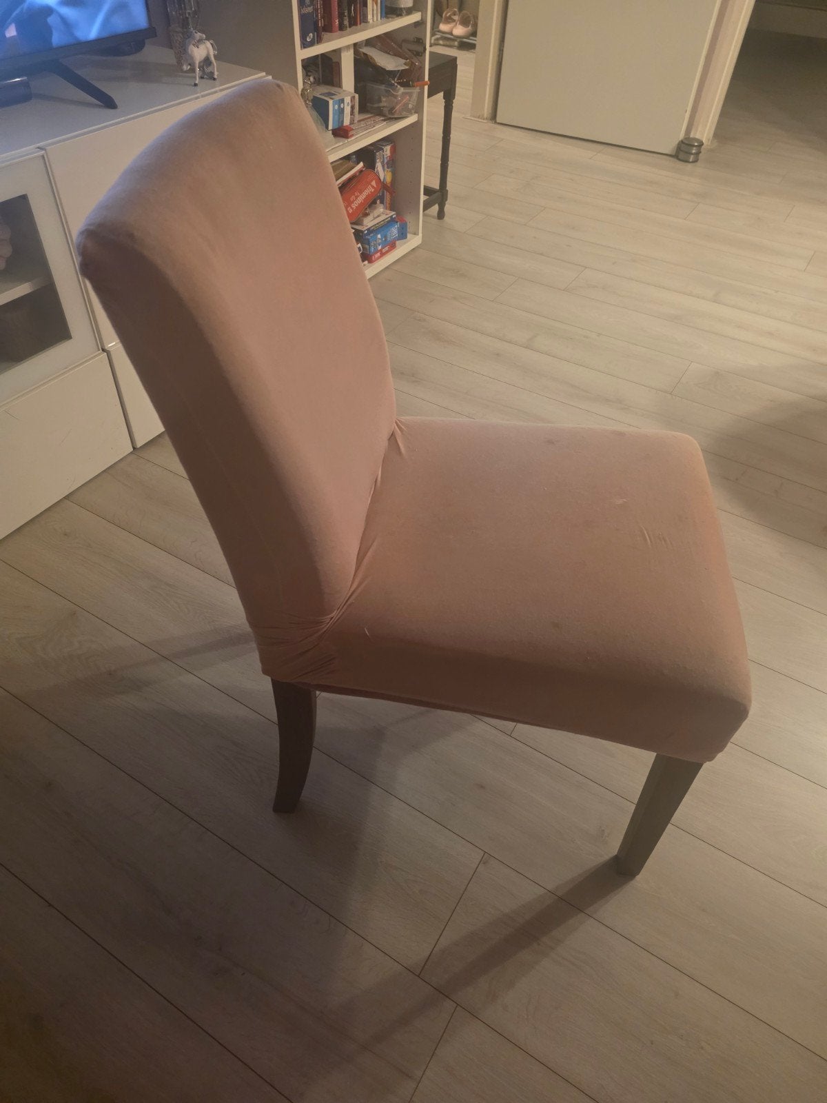 4 Keukenstoelen - Oud Roze / Houten Poten, Ophalen, Hout, Gebruikt, Overige kleuren