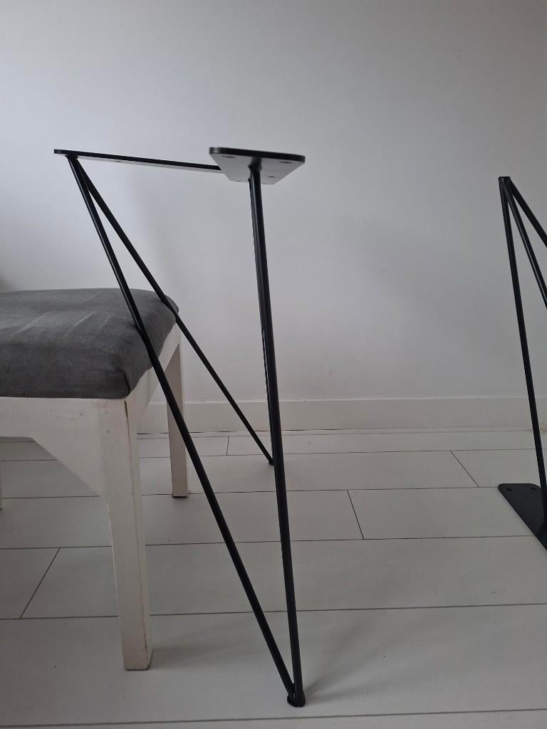 Nieuwe zwarte draadstaal tafel poten (2 stks), Tables by Tim, Ophalen, Tafelpoot, 50 tot 100 cm, Moderne, zwarte draadstaal poten
