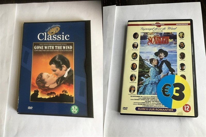 gone with the wind 1 2 dvd gejaagd door de wind scarlett, Alle leeftijden, Ophalen of Verzenden, Zo goed als nieuw, Romantiek