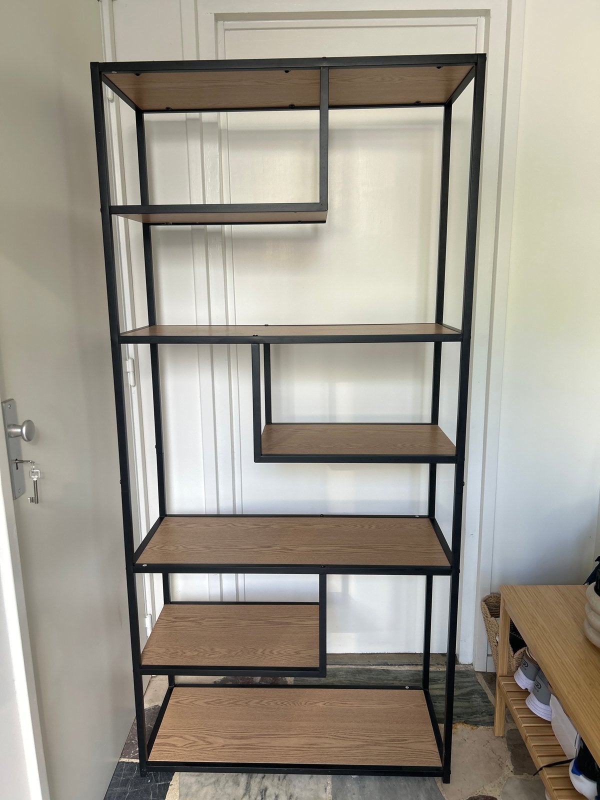 Open kast (175x82x33,5) met metalen frame en houten planken, Ophalen, Met plank(en), 50 tot 100 cm, Zo goed als nieuw