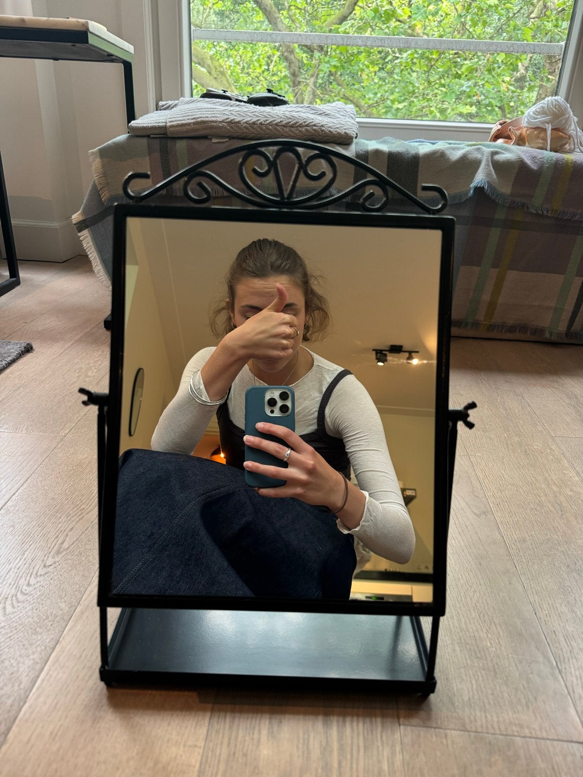 Ikea karmsund black mirror, Ophalen, Minder dan 50 cm, Zo goed als nieuw, Minder dan 100 cm