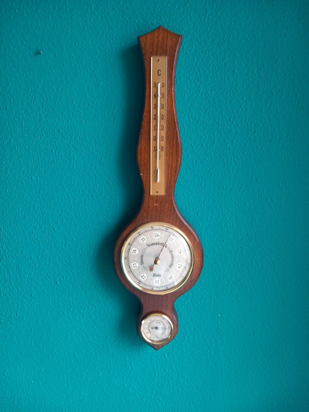 Vintage Weerstation: Barometer, Thermometer, Hygrometer, Ophalen of Verzenden, Gebruikt, Weerstation