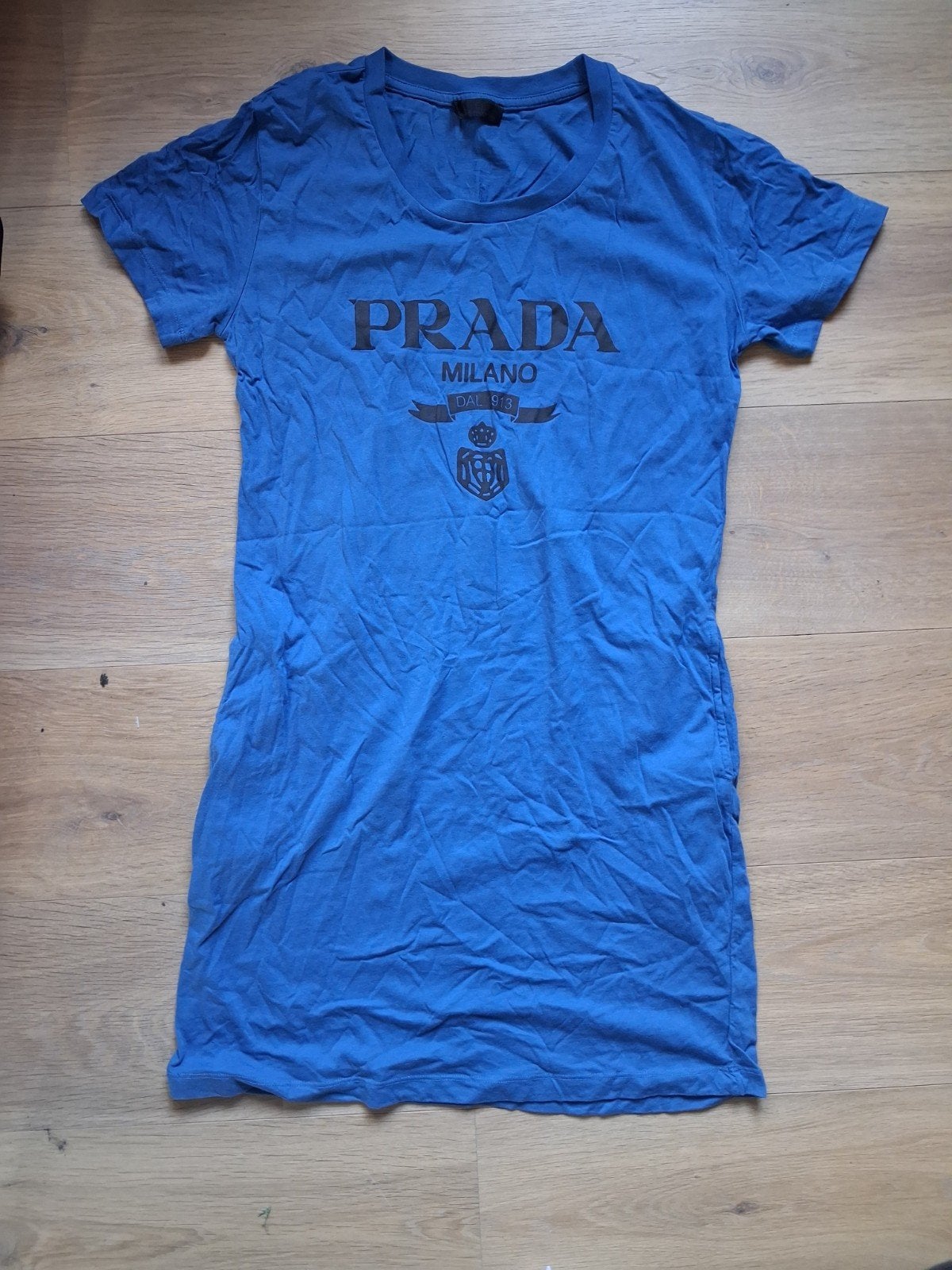 Prada Jurk Blauw Maat L - 100% Katoen, Prada, Blauw, Maat 42/44 (L), Ophalen of Verzenden