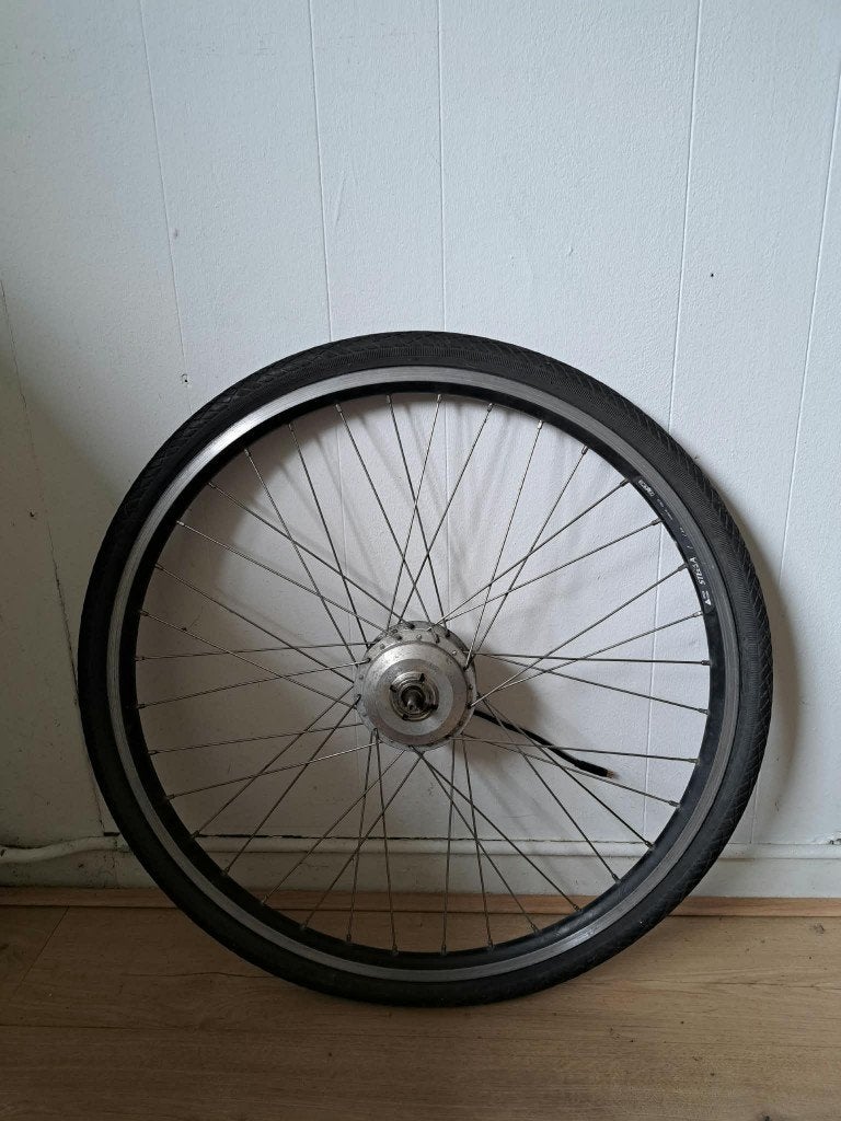 Stella voorwielmotor 9 pins, Fietsen en Brommers, Fietsonderdelen, Gebruikt, Stella, Aluminium, Ophalen