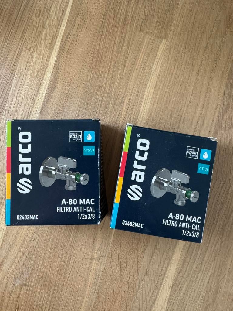 2x Arco A-80 MAC anti-kalk filter / hoekstopkraan – nieuw, Overige typen, Zo goed als nieuw, Minder dan 100 cm, 25 tot 50 cm