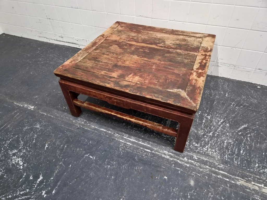 Vintage salontafel oriental vierkant rood, Huis en Inrichting, Tafels | Salontafels, Ophalen, Gebruikt, 50 tot 100 cm, 50 tot 100 cm