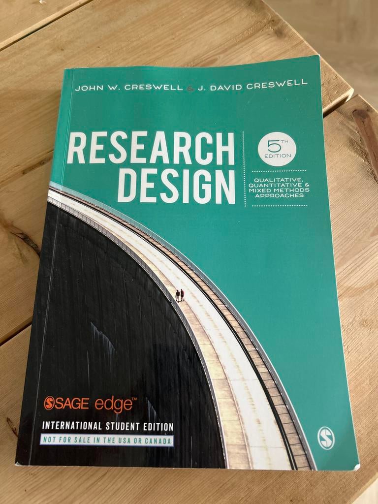 Research Design - Creswell (5e editie) - Studieboek, Boeken, Ophalen of Verzenden, Zo goed als nieuw, Overige merken