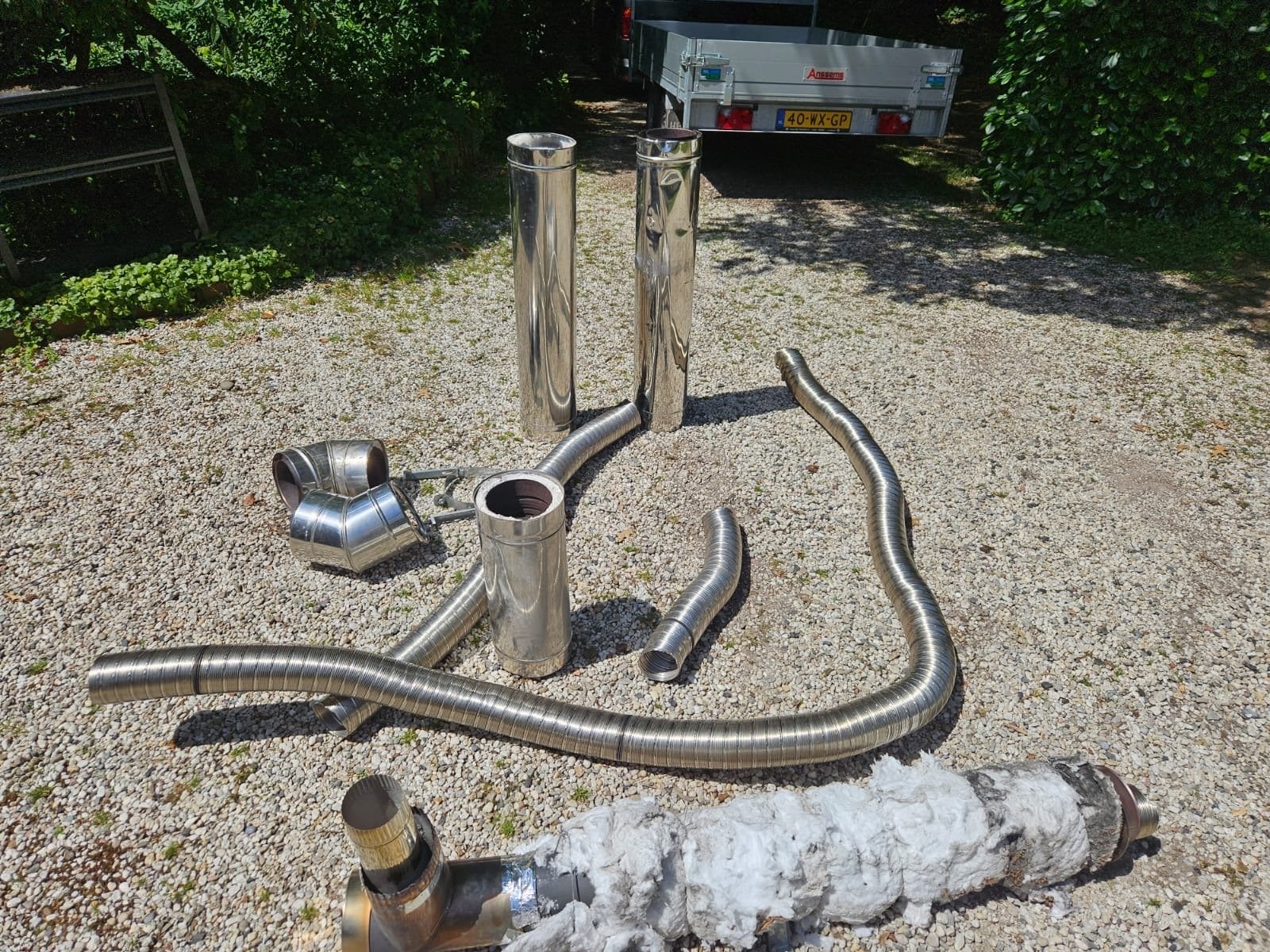RVS dubbelwandige flexibele rookgasafvoer set Holetherm, Ophalen, Zo goed als nieuw