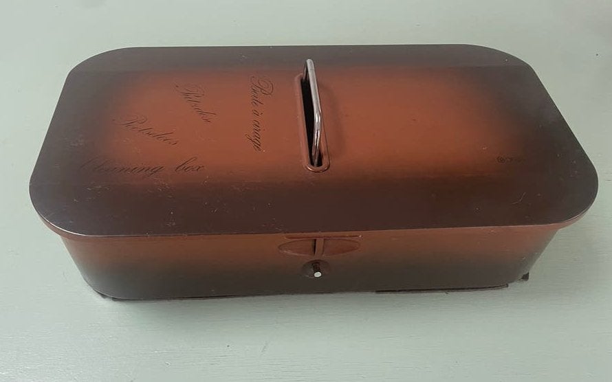 Brabantia Schoenpoetsdoos - Vintage Metaal, Vintage, Gebruikt, Ophalen of Verzenden, Metaal