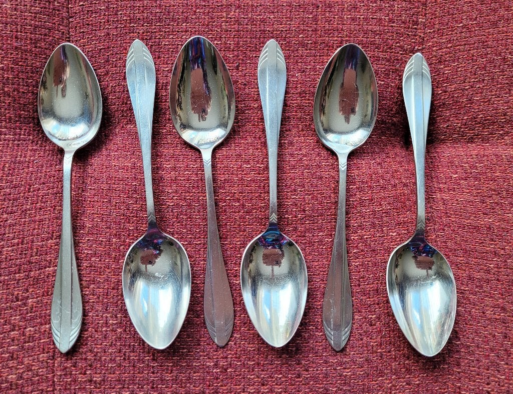 Gero Zilmeta model 581 Visgraat - 6 dessertlepels, Ophalen of Verzenden