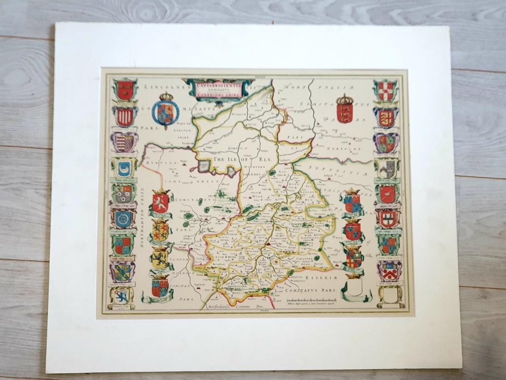 Landkaart Cambridgeshire 1645, Antiek en Kunst, Ophalen