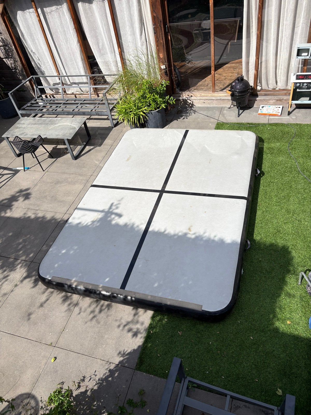 Airtrack 2x3 meter - Perfect voor turnen en gymnastiek, Sport en Fitness, Ophalen, Zo goed als nieuw, Wit, Materiaal