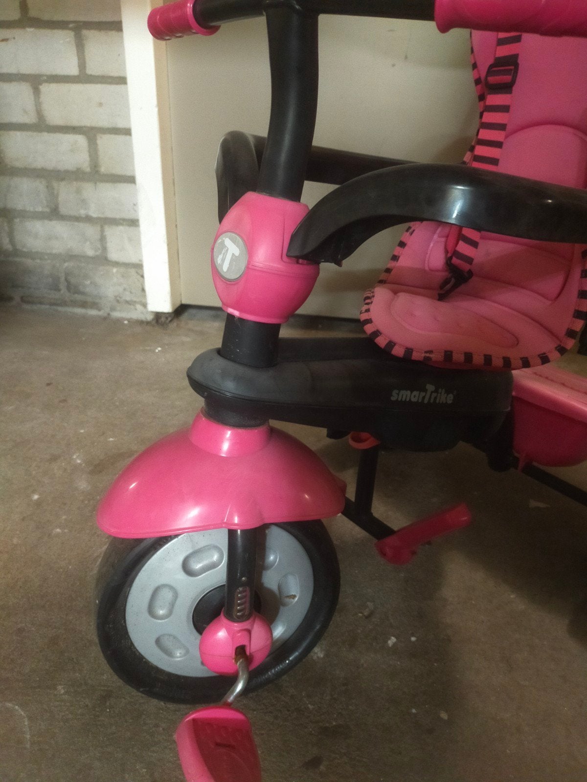 Roze Smartrike driewieler met duwstang en zonnekap, Ophalen of Verzenden