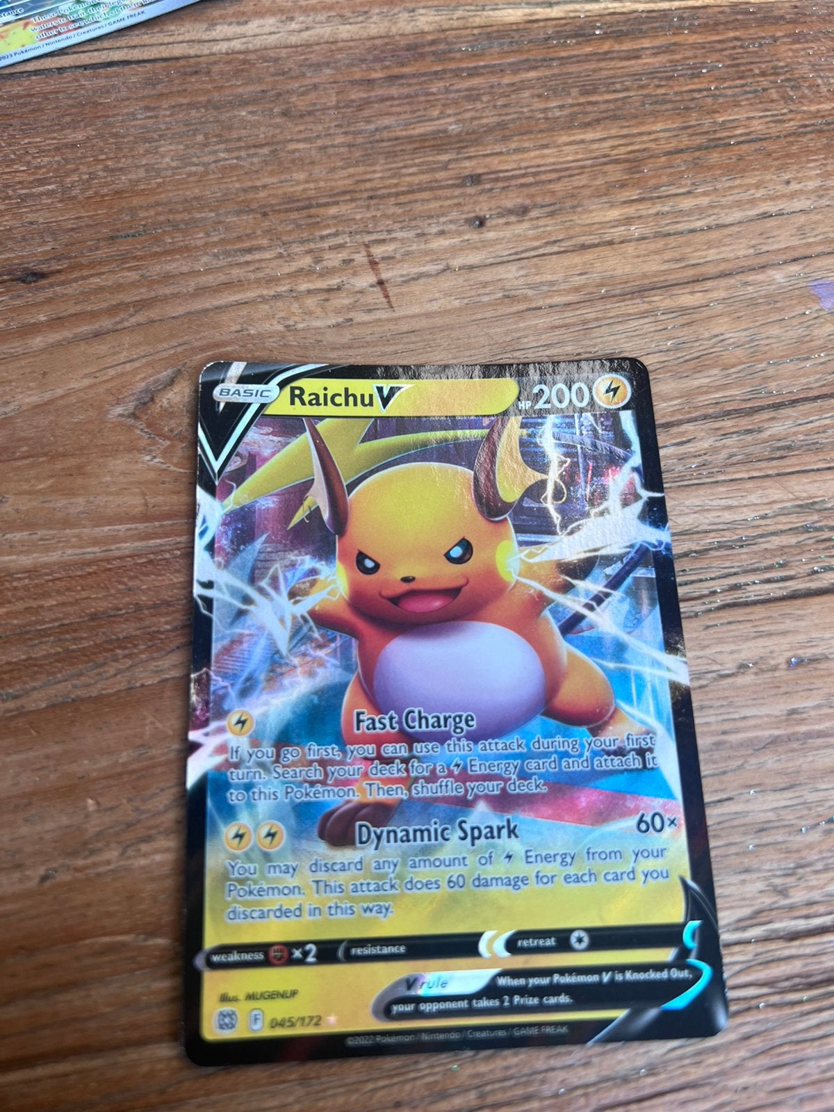 Pokemon Card Raichu V, Ophalen of Verzenden, Zo goed als nieuw, Losse kaart