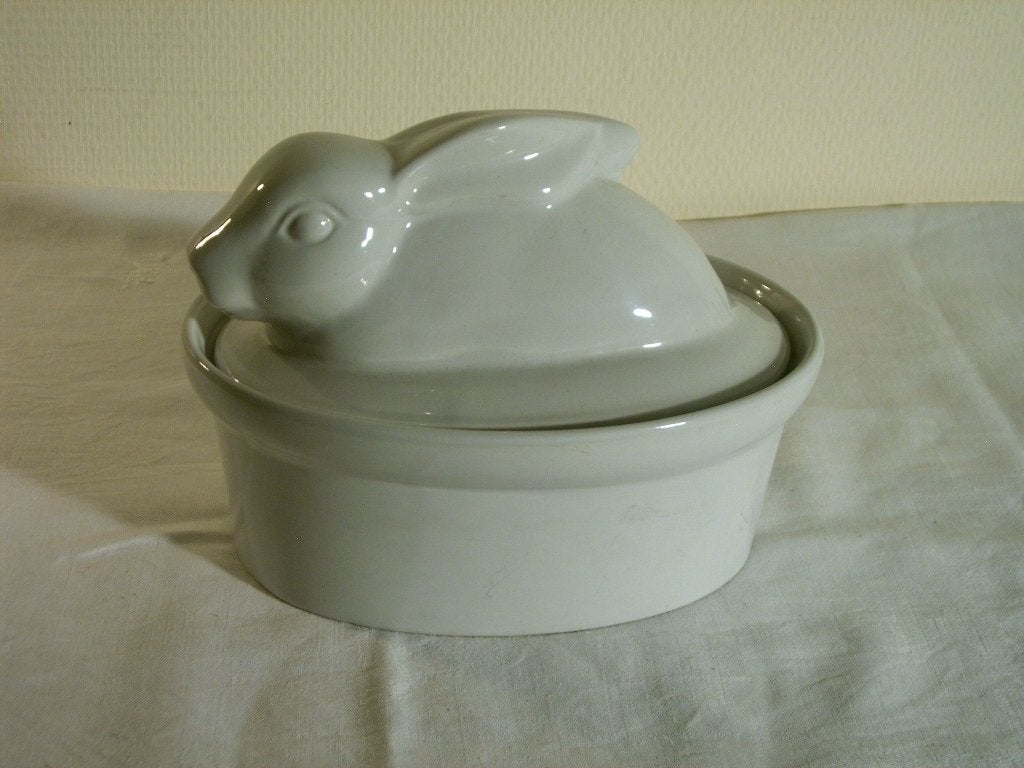 Porseleinen witte paté konijn, Ophalen of Verzenden