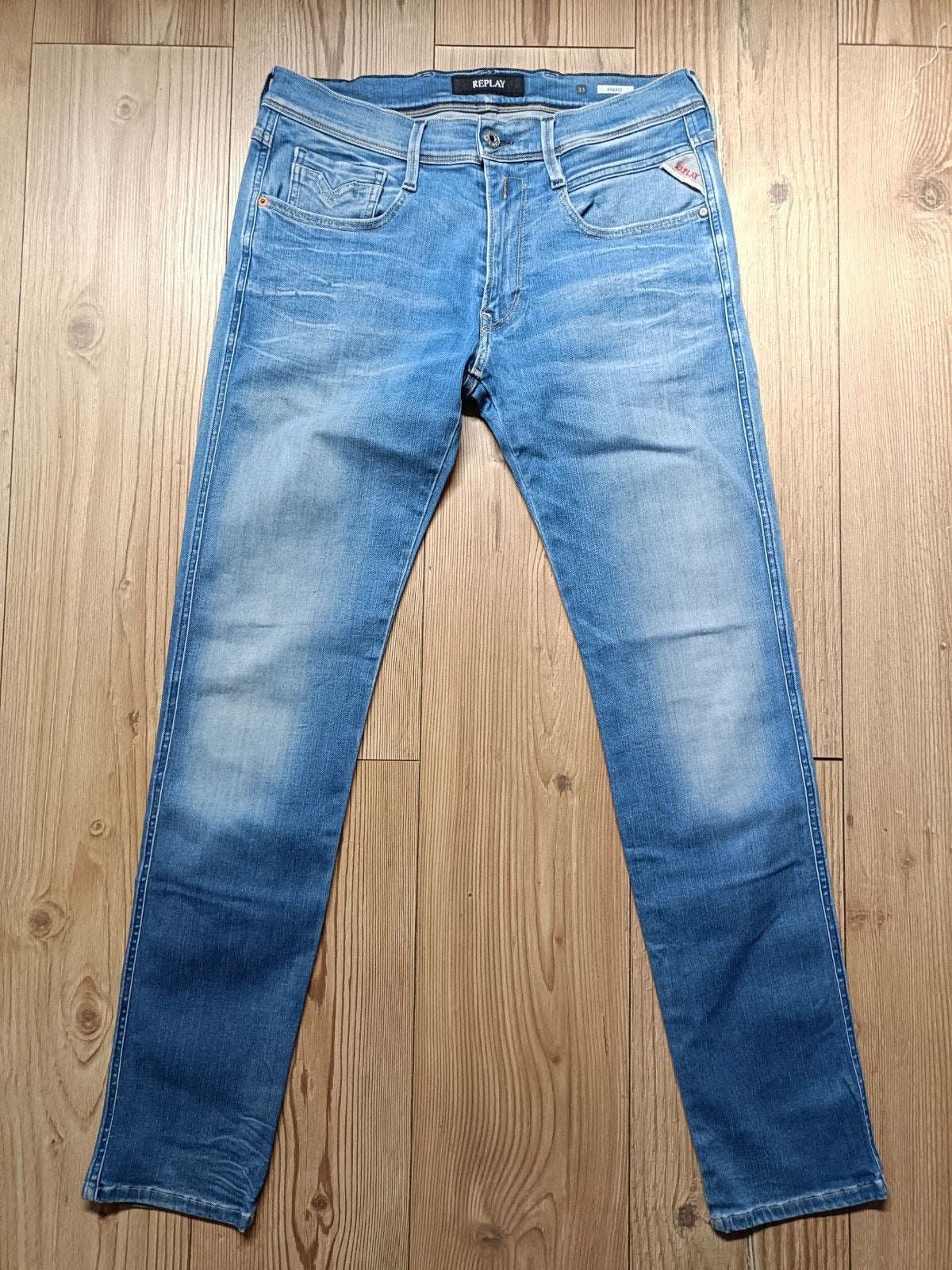 Replay anbass stretch maat 33-32, Ophalen of Verzenden, Zo goed als nieuw, Blauw, W33 - W34 (confectie 48/50)