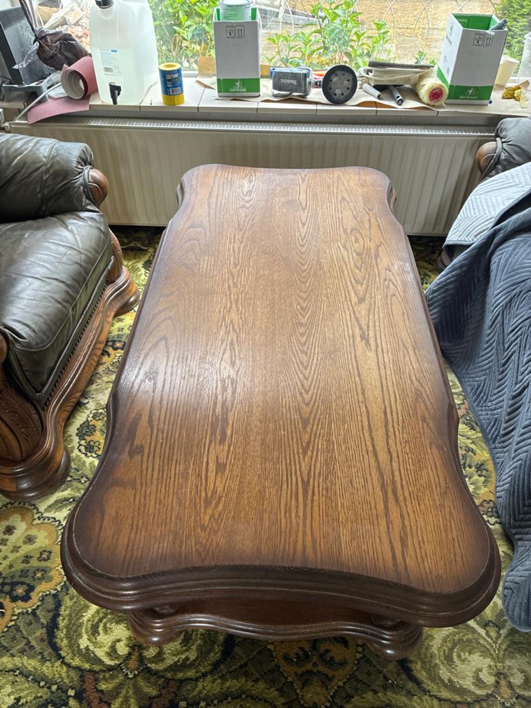 Klassieke houten salontafel 63x125x50, Antiek en Kunst, Ophalen