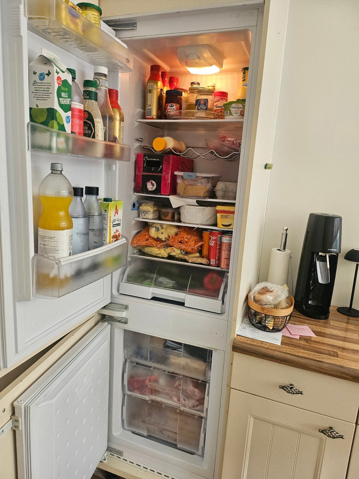 Beko CBI777IF Inbouw Koelvriescombinatie, Ophalen, Gebruikt, Met aparte vriezer