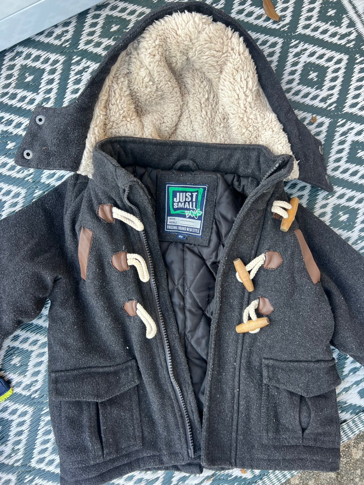 Just Small winterjas Duffle gewatteerd maat 86, Ophalen of Verzenden, Gebruikt, Jongetje, Jasje