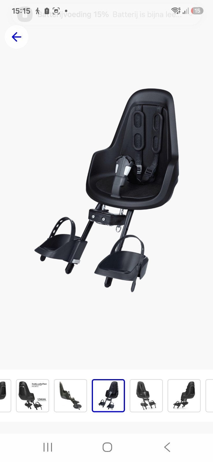 BoBike mini duo voorzitje Black, Ophalen, Voorzitje, Nieuw, 0 t/m 13 kg