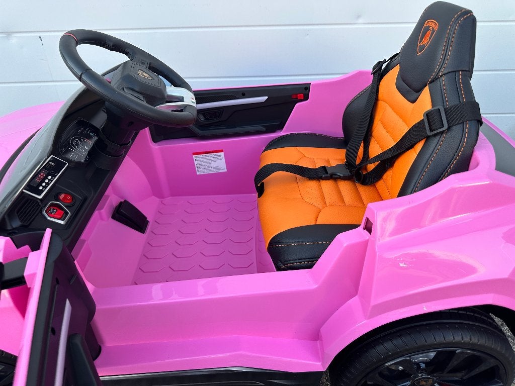 Lamborghini Urus 12v Roze RC - Leer - Rubberbanden - FM, Nieuw