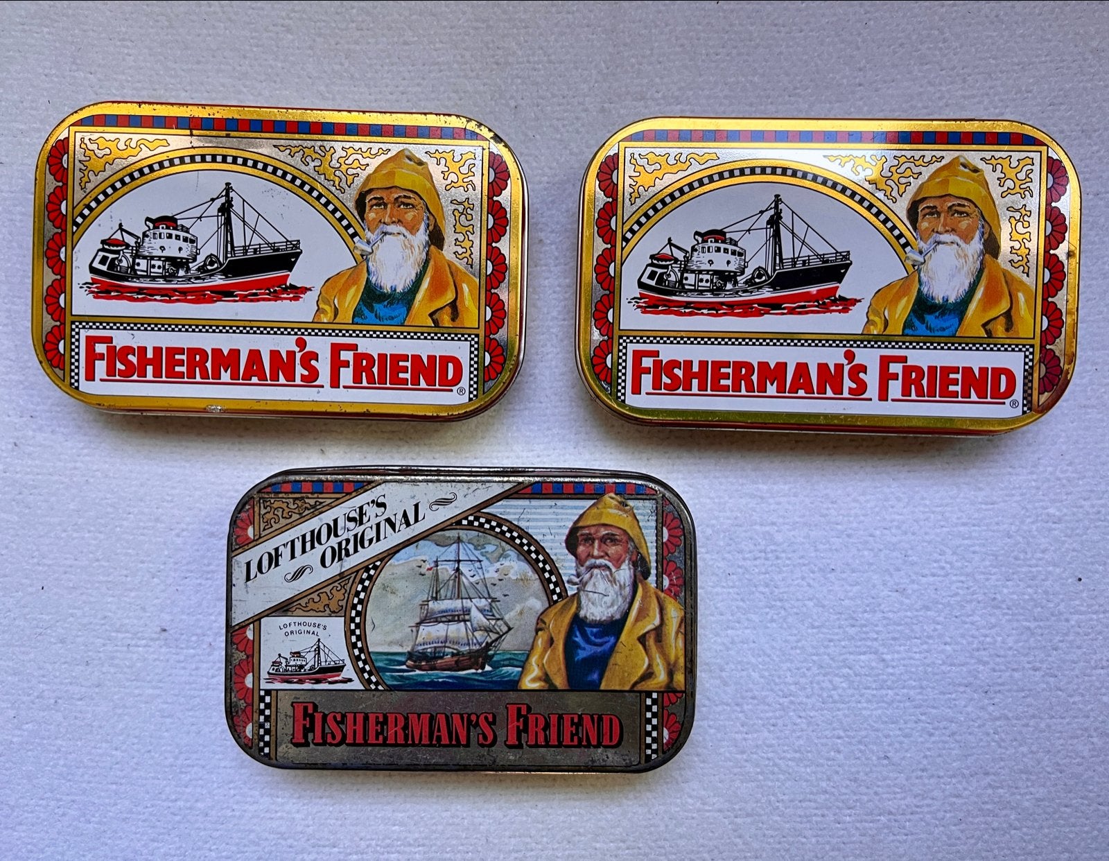 3 stuks vintage Fisherman's Friend Blikjes, Ophalen of Verzenden, Gebruikt, Overige, Overige merken