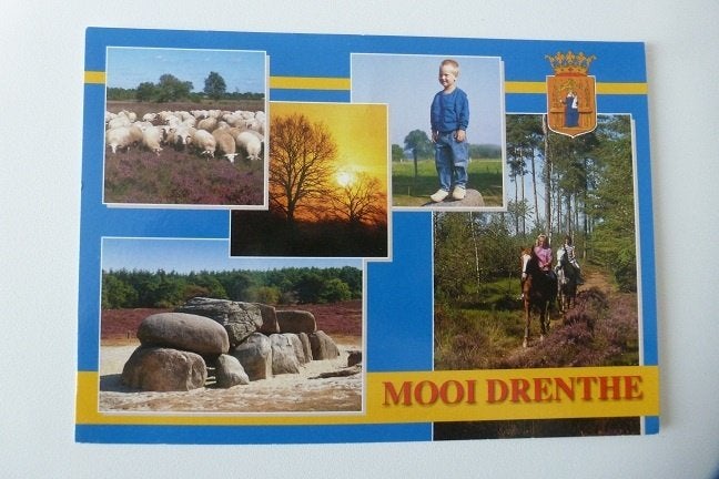 DRENTHE DRENTE hunebed schapen klompen jongen paarden 6 luik, Ophalen, 1980 tot heden, Gelopen, Drenthe