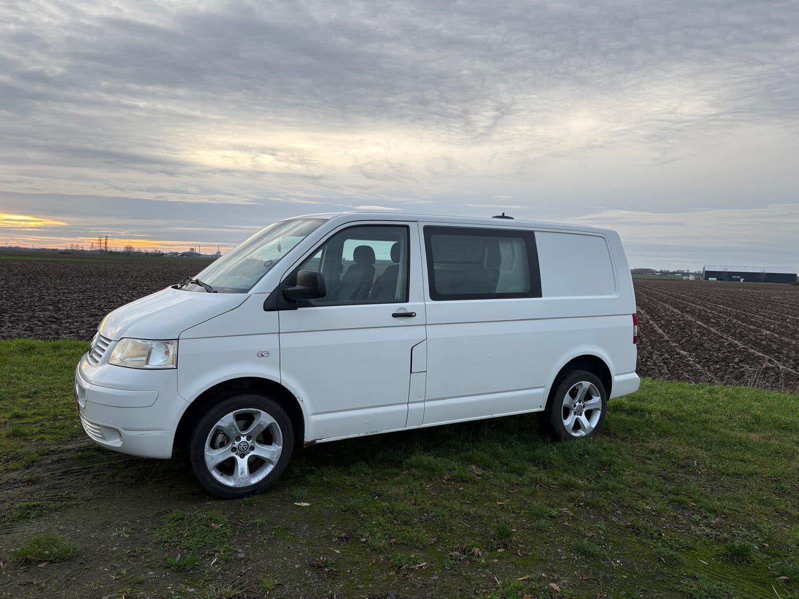 Volkswagen Transporter T5 1.9 TDI Dubbele cabine. – Trekhaak, Wit, Origineel Nederlands, Overige kleuren, Particulier