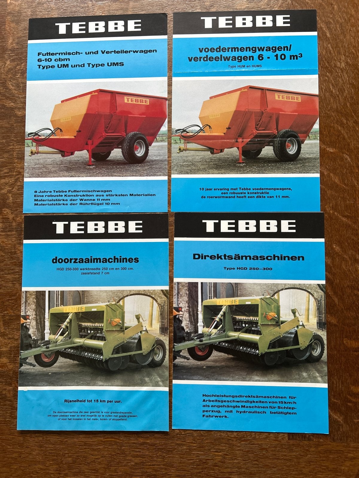 Folders van Tebbe Voermengwagen & Doorzaaimachine Brochure, Boeken, Ophalen of Verzenden