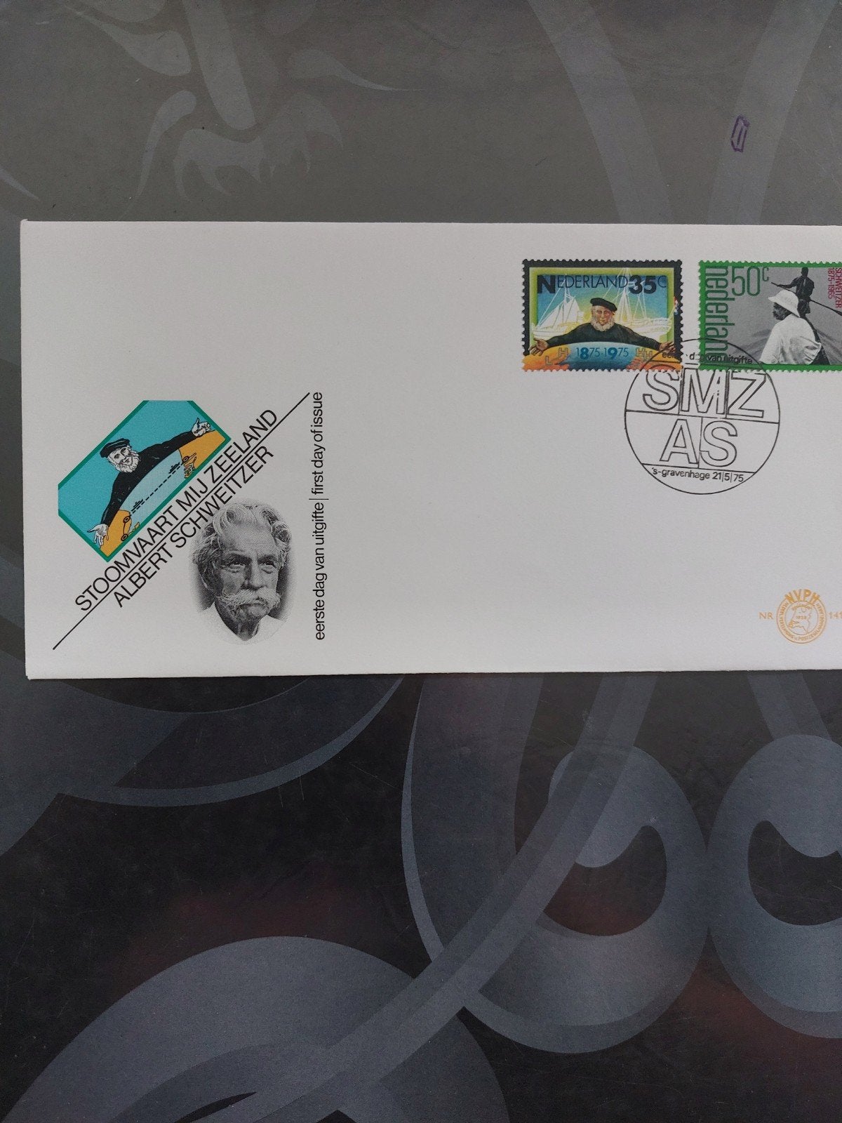Eerste Dag Envelop SMZ Albert Schweitzer 1975, Ophalen of Verzenden