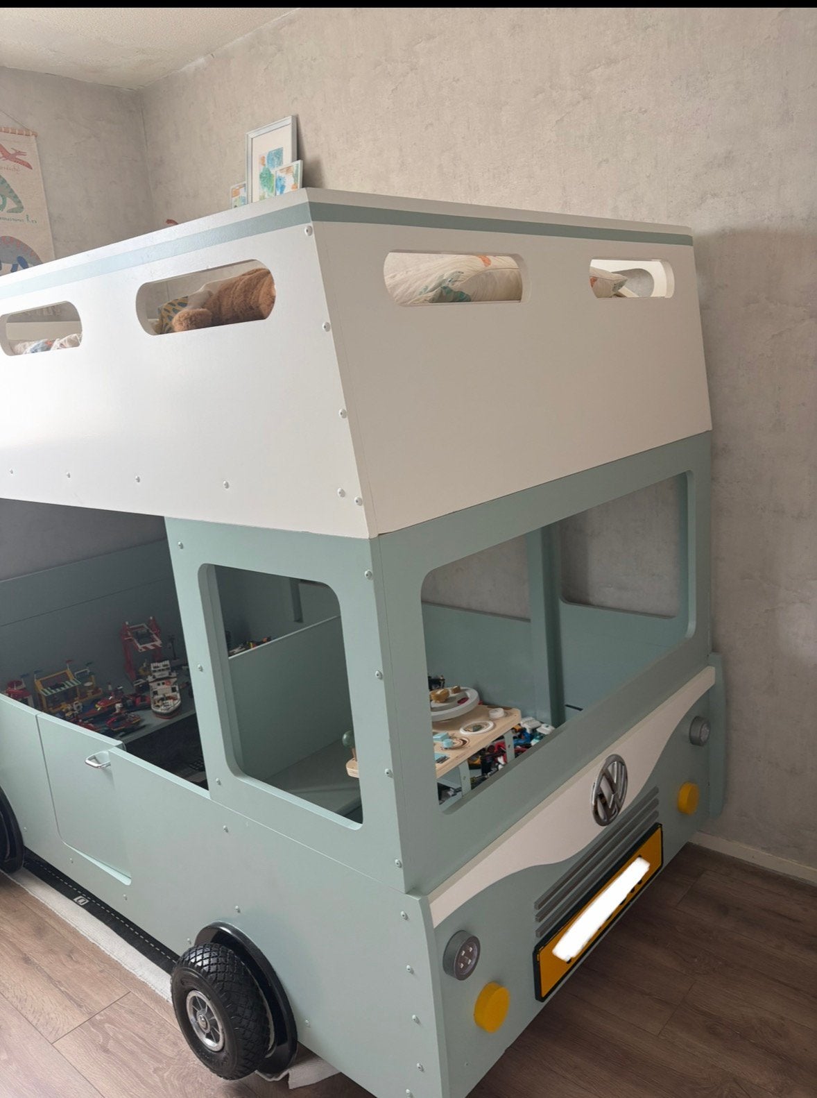 Unieke Volkswagen bed, autobed, hoogslaper, Ophalen, 85 tot 100 cm, Hoogslaper of Stapelbed, Zo goed als nieuw