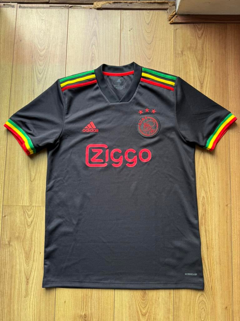 Voetbalshirt Ajax Amsterdam Bob Marley Three Little Birds, Kleding | Heren, Sportkleding, Zo goed als nieuw, Voetbal, Ophalen of Verzenden