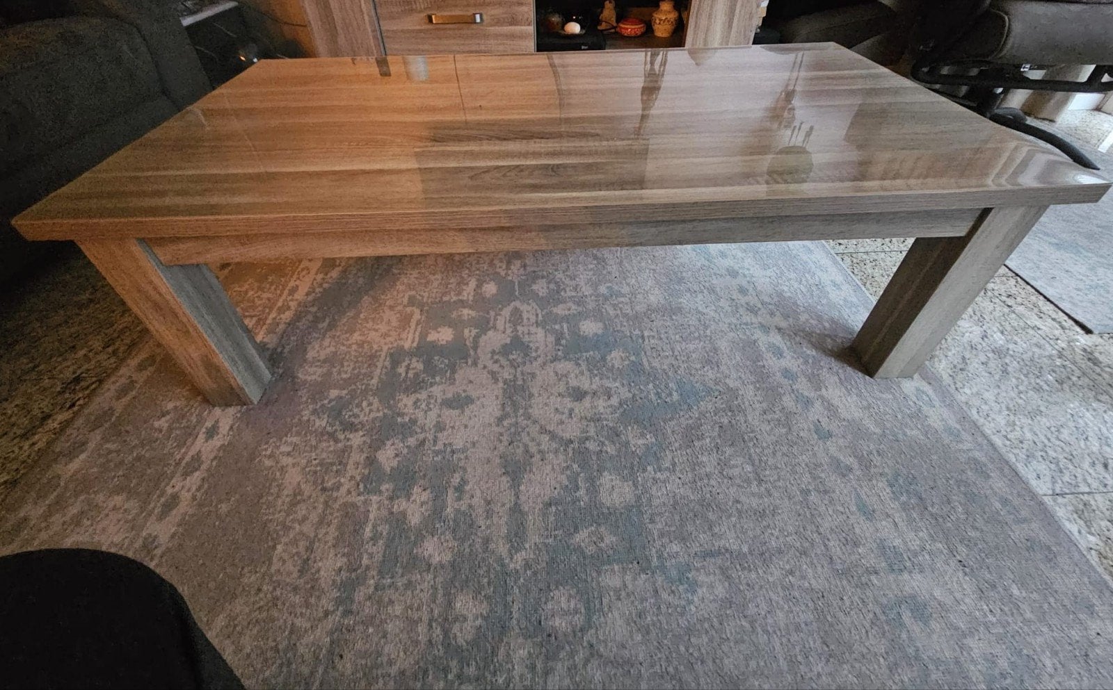 Salontafel met houtlook - Zo goed als nieuw, Ophalen, 100 tot 150 cm, 50 tot 100 cm, Zo goed als nieuw