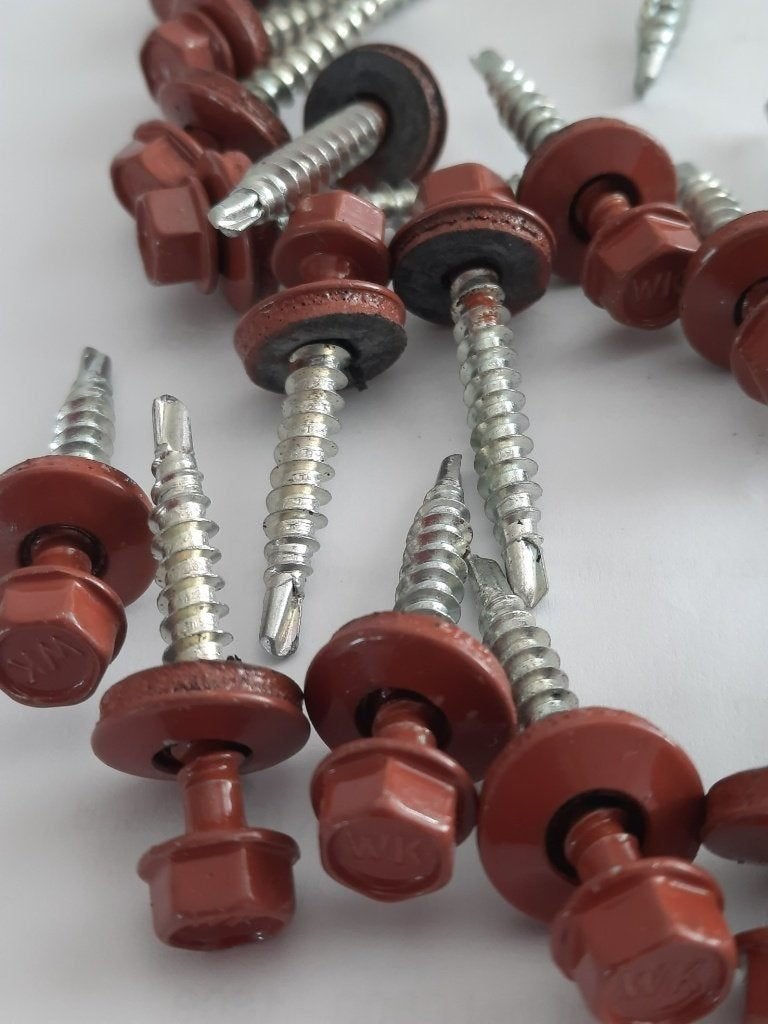 50 st sandwichpaneel schroeven rode-bruine kleuren 35 -55 mm, 50 tot 100 mm, N, N, Schroeven