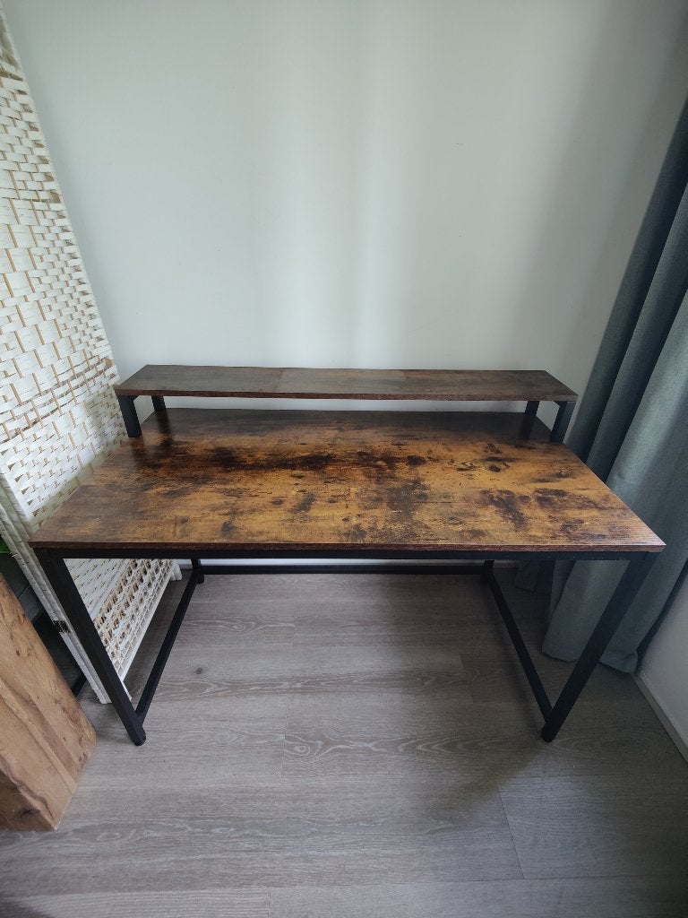 Vasagle Industriële kantoorset 2 desks 3 kasten, Ophalen, Bruin, Zo goed als nieuw, Industrieel