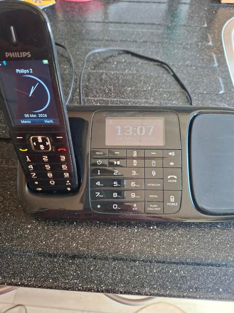Philips draadloze telefoon met antwoordapparaat, Ophalen, Gebruikt, 1 handset