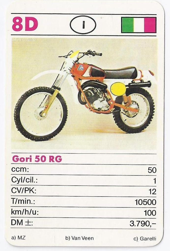 Kw27 motorkaartje 8d gori 50 rg, Ophalen of Verzenden, Zo goed als nieuw, Motoren