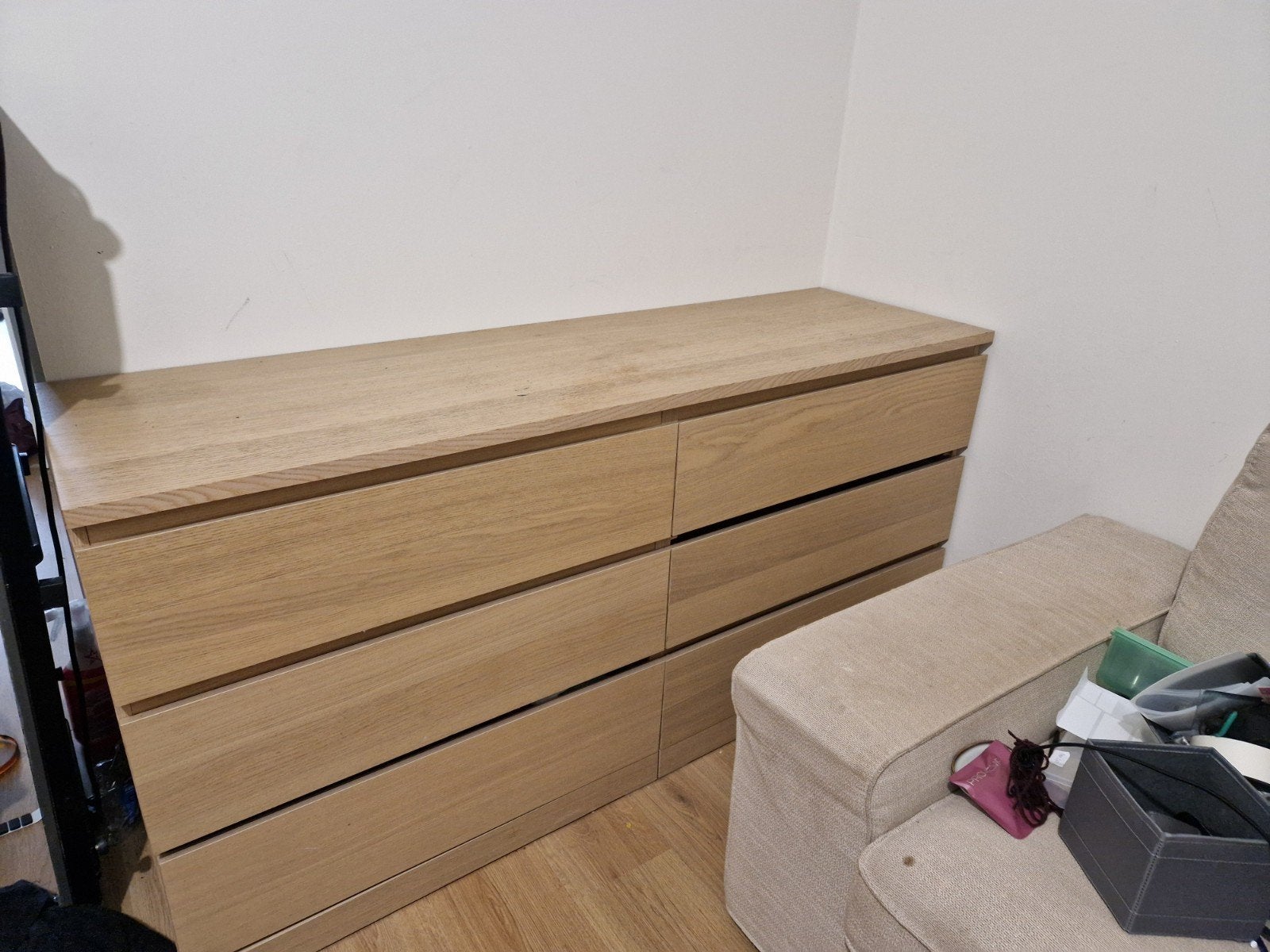 GRATIS: IKEA MALM ladekast 160x78 cm eiken, Ophalen of Verzenden, Gebruikt