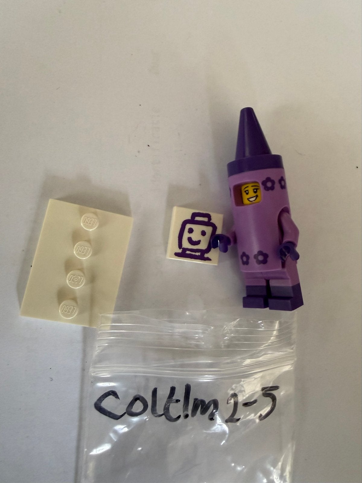 LEGO Minifiguur: Paars Krijtje (Col tlm2-5), Ophalen of Verzenden, Zo goed als nieuw, Lego