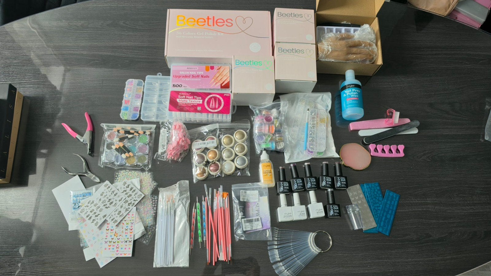 Grote nagelset: Beetles gel nagellak, tools & accessoires, Ophalen, Zo goed als nieuw