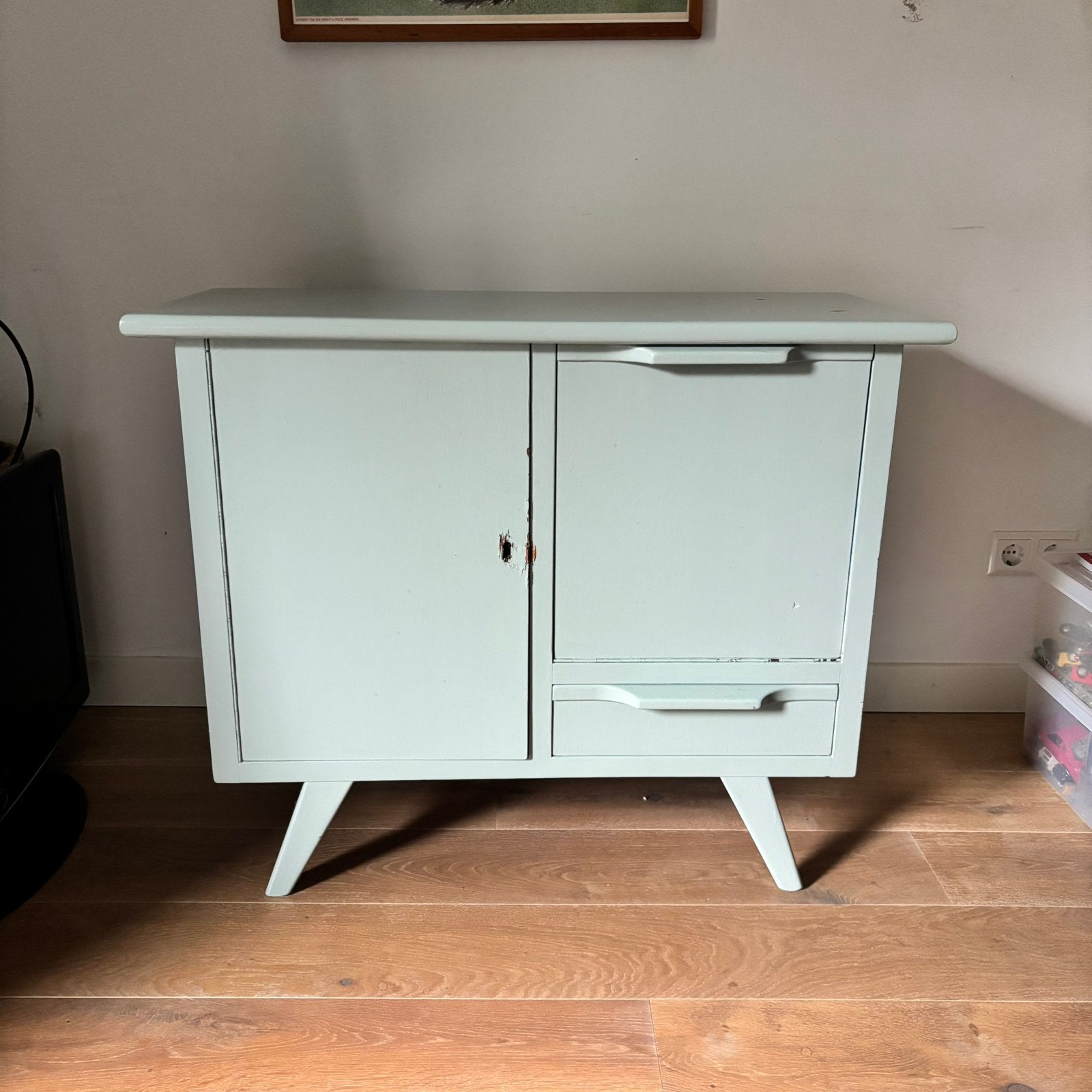 Mooi vintage kastje met lade en vakken, Huis en Inrichting, Kasten | Dressoirs, Ophalen, Zo goed als nieuw, 25 tot 50 cm, 50 tot 100 cm