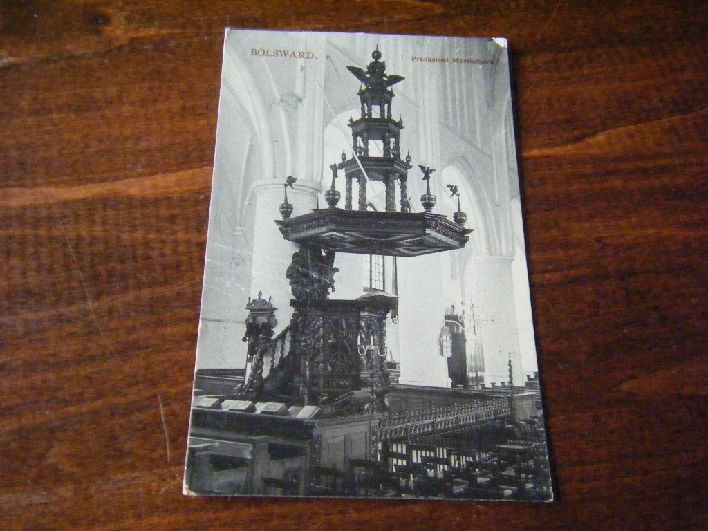 X40 - Bolsward - Kerk - Preekstoel - 1907 - Oud, Ophalen of Verzenden, Voor 1920, Friesland