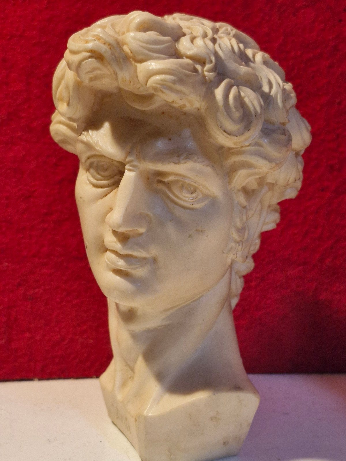 Vintage Buste Michelangelo's David gesigneerd A. Gannetti, Minder dan 20 cm, Buste, Ophalen of Verzenden, Gemerkt