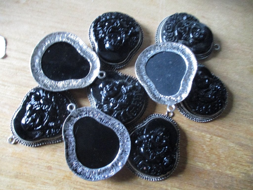 partij grote tibetiaans zilveren boedha hangers, Hobby en Vrije tijd, Kralen en Sieraden maken, Ophalen of Verzenden, Nieuw, Hanger