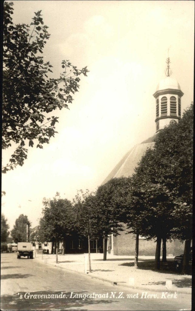 's Gravenzande (ZH) Langstraat N.Z. Mooie fotokaart 1957., Ophalen, 1940 tot 1960, Gelopen, Zuid-Holland