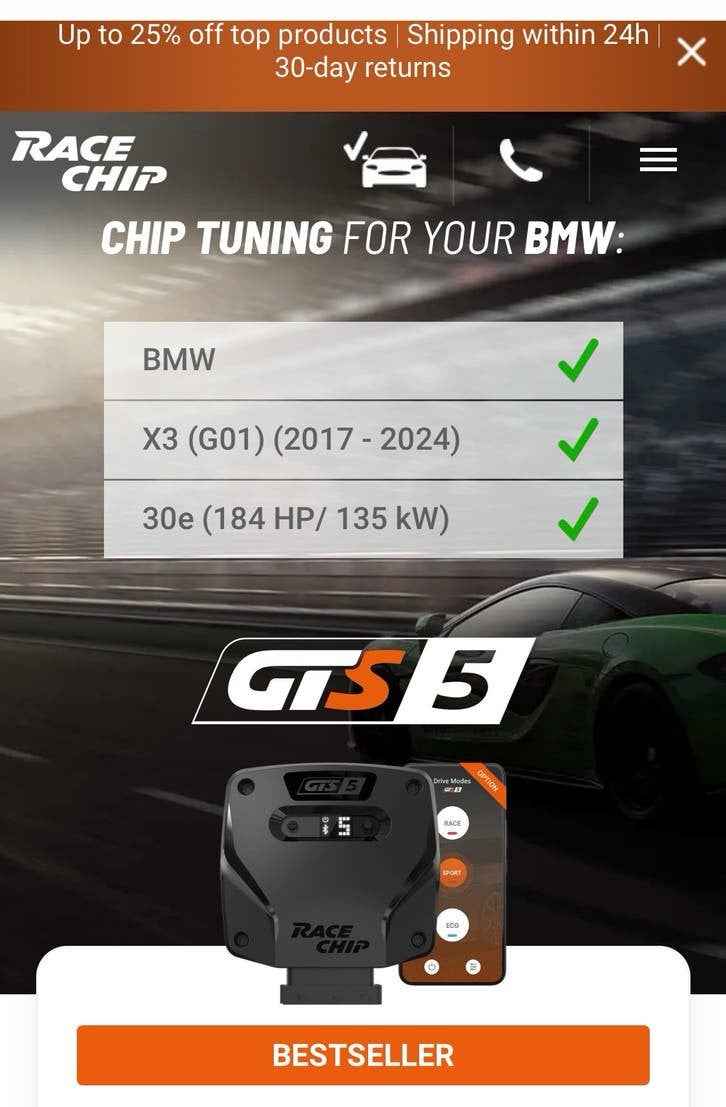 RaceChip GTS Black Tuning Chip BMW X3 30e G01 (2022), Auto diversen, Tuning en Styling, Ophalen of Verzenden
