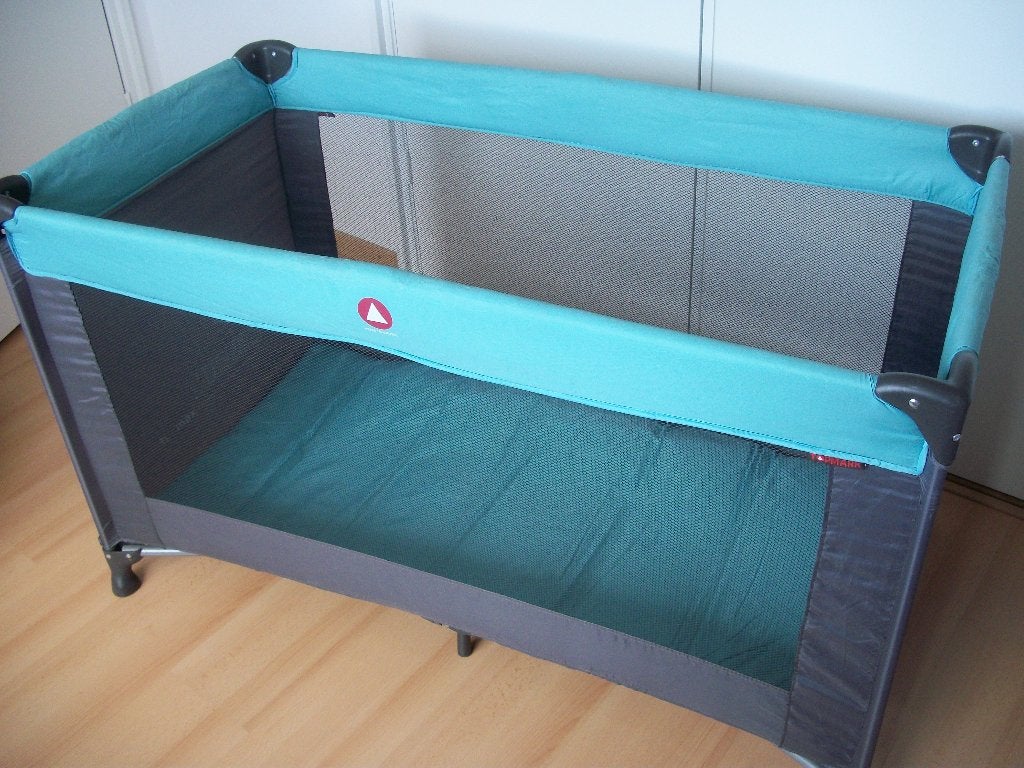 Topmark - Campingbedje - Logeerbed - Grijs - 126 x 69 - zgan, Ophalen, Zo goed als nieuw, Minder dan 140 cm, Matras