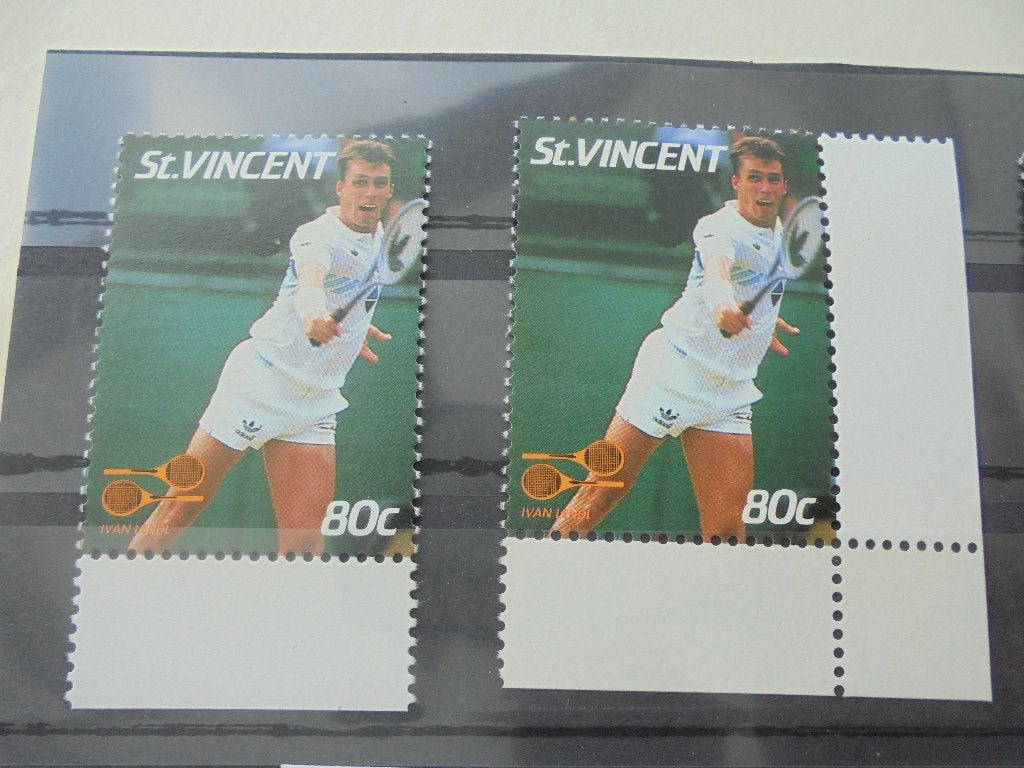 St. Vincent.  3 foutdrukken,  missende tennisbal. PF, Ophalen of Verzenden, Buitenland