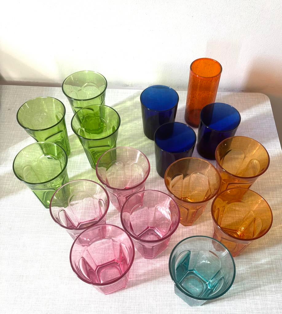 Stapelbare drinkglazen , merk Guzzini uit Italië. + meer, Antiek en Kunst, Ophalen of Verzenden